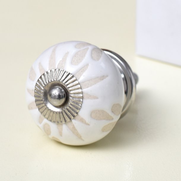  La Finesse Hvid Knop Gr� M�nster, S�lv