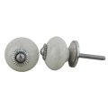 Lundager Rund Keramik Knop Creme, 2,5 cm