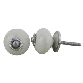 Lundager Rund Keramik Knop Creme, 2,5 cm