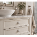 Lundager Hvid Keramik Knop, S�lv Striber