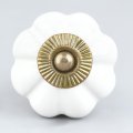 Lundager Keramik Knop Hvid, Antique Rosette, 4 cm
