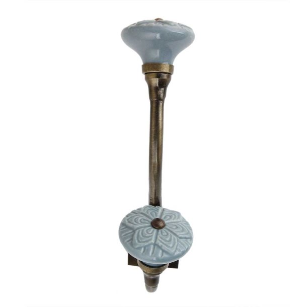 Lundager Dobbelt Knage Med Porcel�ns Knop, Gr�