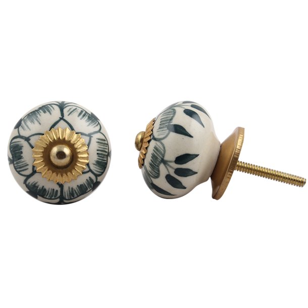 La Finesse, Hvid Knop Med Gr�n Sm�rblomst, Gold Rosette