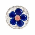 Lundager Glas Knop, Bl� Blomst