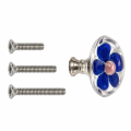 Lundager Glas Knop, Bl� Blomst