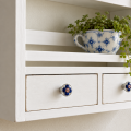 Lundager Glas Knop, Bl� Blomst