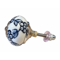 Lundager Hvid Knop Med Gr� M�nster 3,8 cm