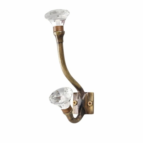 Lundager Dobbelt Knage Med Glas Knop