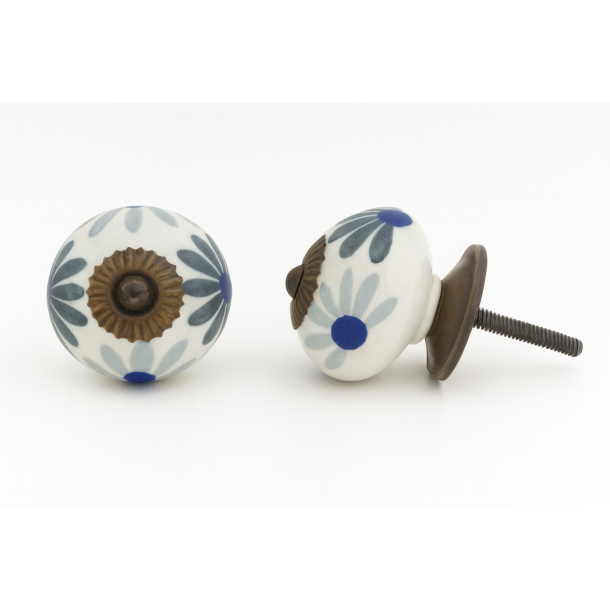 La Finesse Greb, Bl� Og Gr� Blomster, Antique Rosette