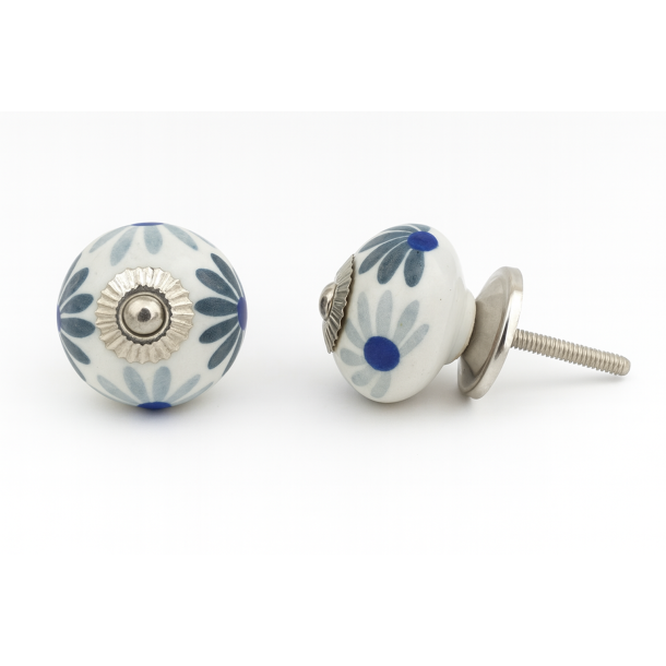 La Finesse Greb, Bl� Og Gr� Blomster, Guld Rosette