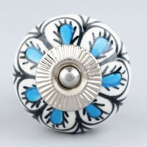 La Finesse Hvid Greb, Sort og Bl� M�nster