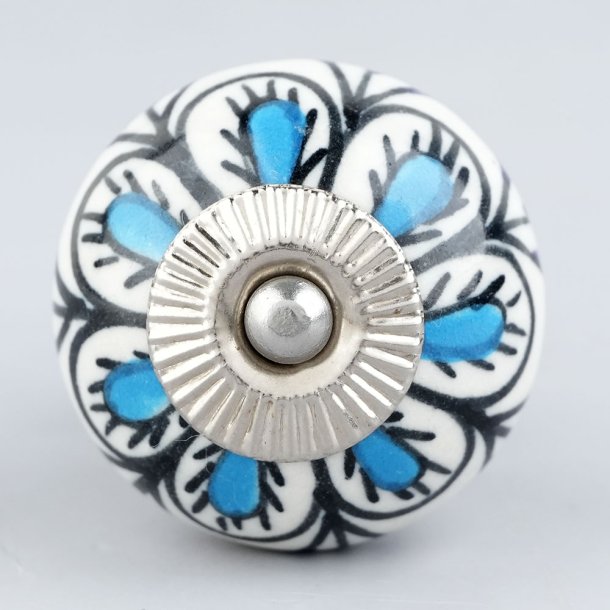 La Finesse Hvid Greb, Sort og Bl� M�nster