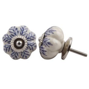 La Finesse Hvid Knop Med Lilla Bladranker 