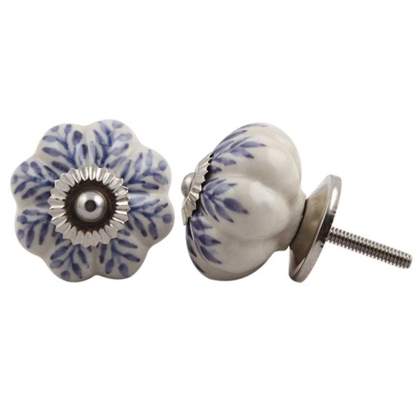 La Finesse Hvid Knop Med Lilla Bladranker 