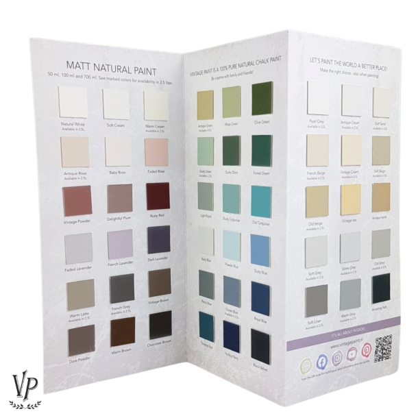 H�ndmalet Farvekort Kalkmaling 69 Farver, Vintage Paint