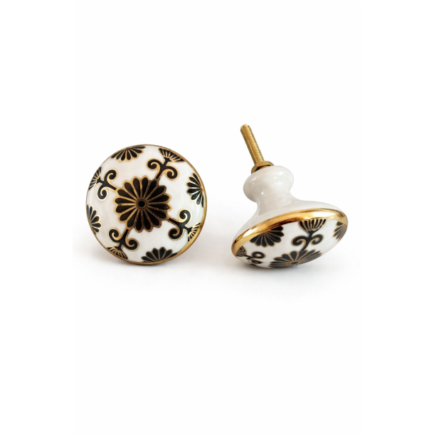 La Finesse Hvid Knop, Guld M�nster