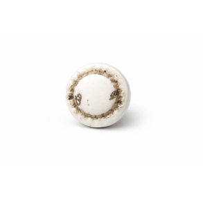 La Finesse Keramik Knop, Hvid med patina