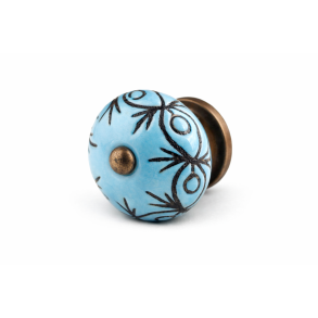 La Finesse Bl� Keramik Knop, Brunt M�nster