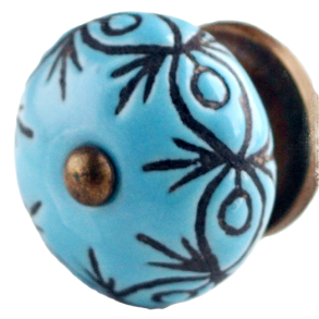 La Finesse Bl� Keramik Knop, Brunt M�nster