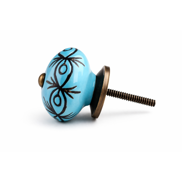 La Finesse Bl� Keramik Knop, Brunt M�nster