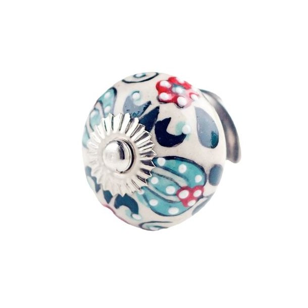 La Finesse Hvid Knop, Farverigt Mnster