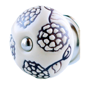  La Finesse creme Knop, Store Brune Blomster