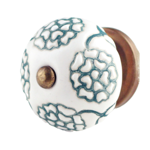 La Finesse Hvid Knop, Store Grnne Blomster