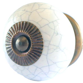  La Finesse Keramik Knop, Creme Hvid Krakkeleret