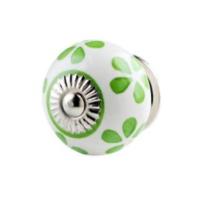 La Finesse Hvid Knop, Med Forrsgrnne Blade