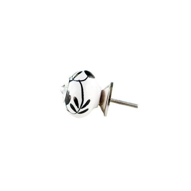 La Finesse Hvid Knop, Sort M�nster