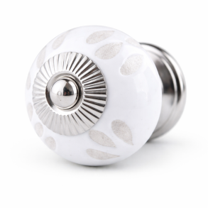 La Finesse Hvid Knop, Med Blomsterblade