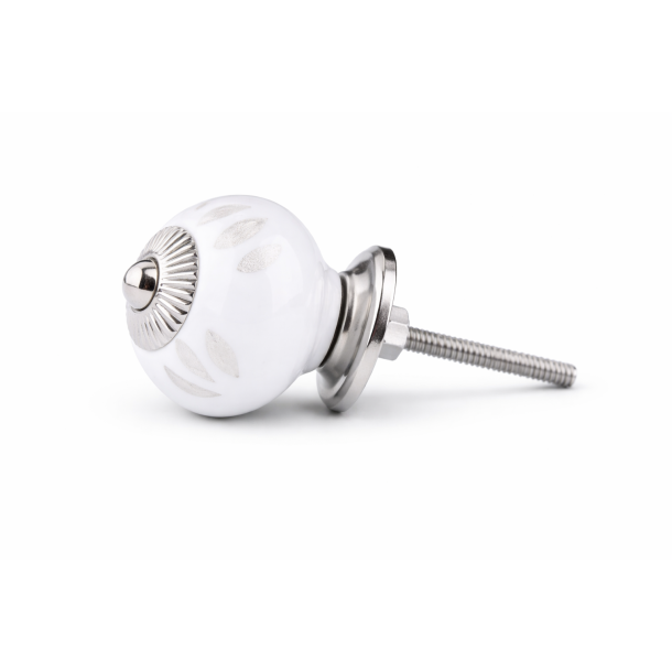 La Finesse Hvid Knop, Med Blomsterblade