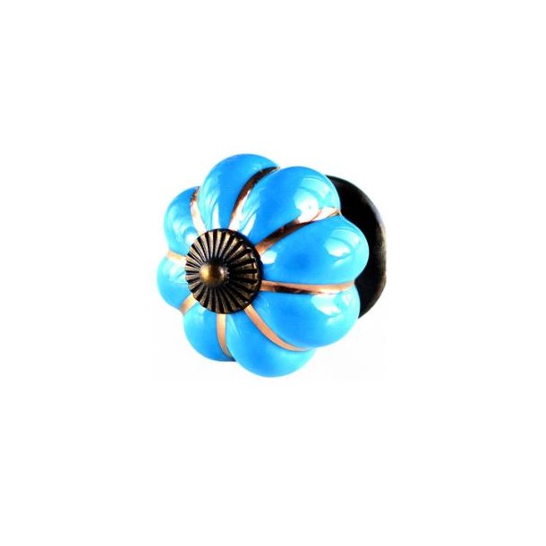 La Finesse Bl� Knop, Med Guldfarvede Striber