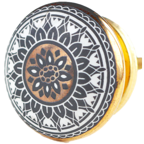 La Finesse Guldfarvet Keramik Knop, Gr Mnster