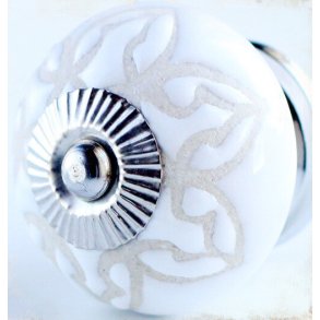  La Finesse Hvid Knop, Med Blomster