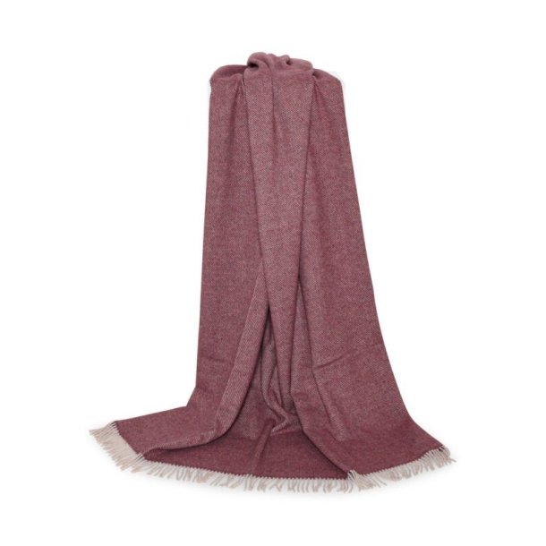 Ls Uldstue Plaid Nataly Diagonal, Red Fancy