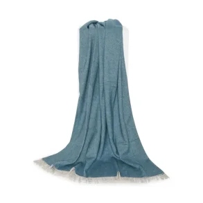 Ls Uldstue Plaid Nataly, Light Turquise Blue