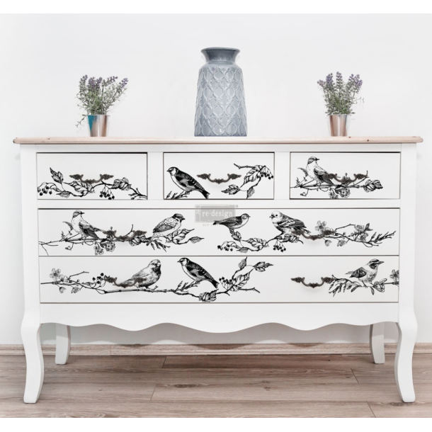 Vintage Paint Redesign decor transfers birds berries  60,96x86,36 cm.