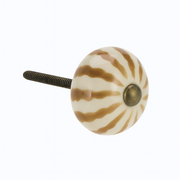  Madam Stoltz H�ndmalet Porcel�n Knop, Brun