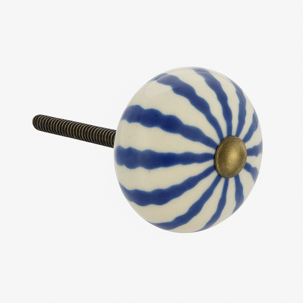 Madam Stoltz H�ndmalet Porcel�n Knop, Bl�