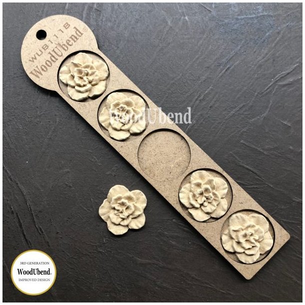 WoodUbend Trudskring Blde Blomsterblade, 4x4 cm.