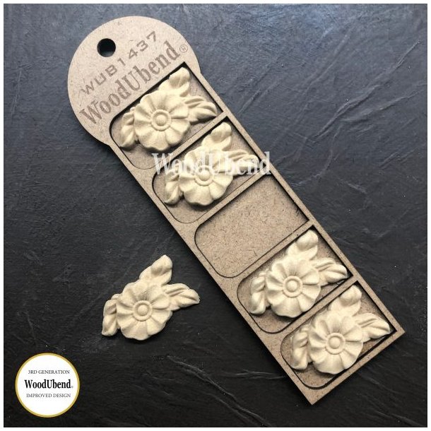 WoodUbend Trudskring Blomst, 4,6x2,8cm.