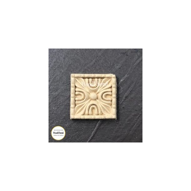 WoodUbend Trudskring Firkantet Blomst, 3 cm.