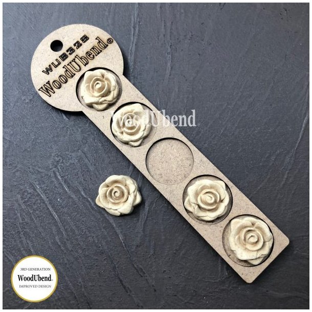 WoodUbend Trudskring Sm Roser, 3x3 cm.