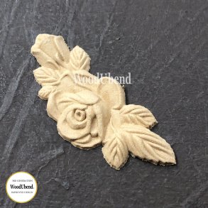 WoodUbend Tr�udsk�ring Rose med blade, 3x7 cm.