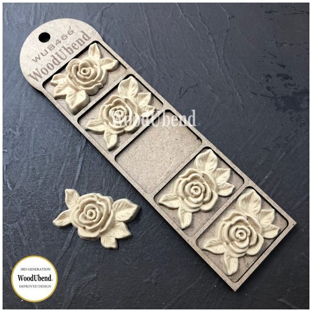 WoodUbend Trudskring Flerblads Roser, 5x3,3 cm.