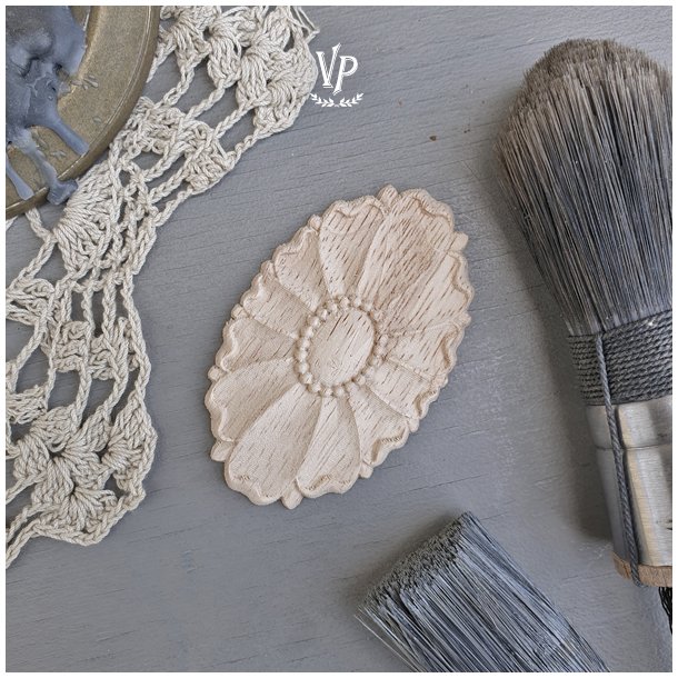 Vintage Paint Tr Ornament Ovalt, 5 x 8 cm