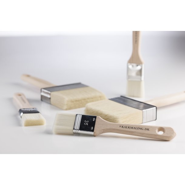 Kalkmaling, Flad Pensel Hvid, 3.5 cm.