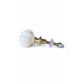 Lundager Keramik Knop, Creme/Lysegr� Kronblad
