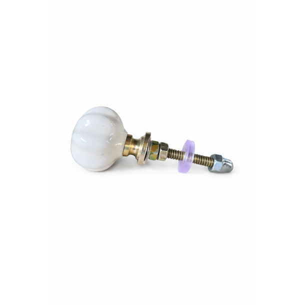 Lundager Keramik Knop, Creme/Lysegr� Kronblad